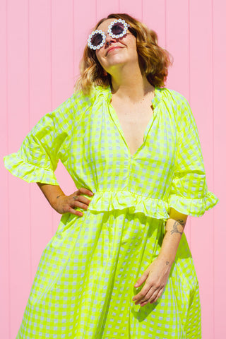 Freya Dress - Neon Yellow