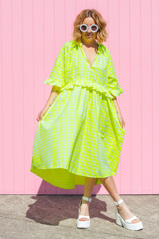 Freya Dress - Neon Yellow