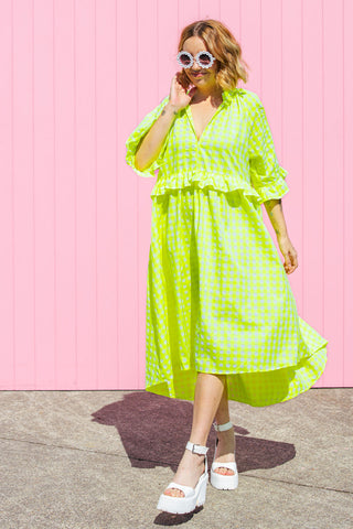 Freya Dress - Neon Yellow