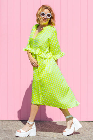 Freya Dress - Neon Yellow