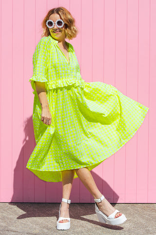 Freya Dress - Neon Yellow