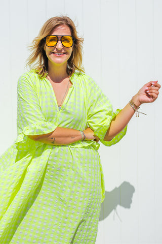 Freya Dress - Neon Yellow