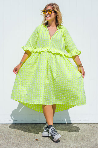 Freya Dress - Neon Yellow